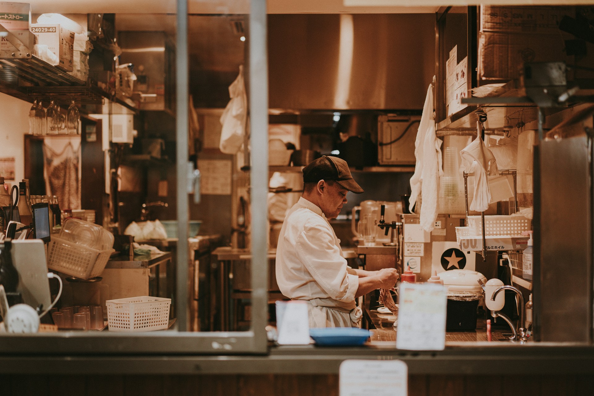 Small business owner working in his shop