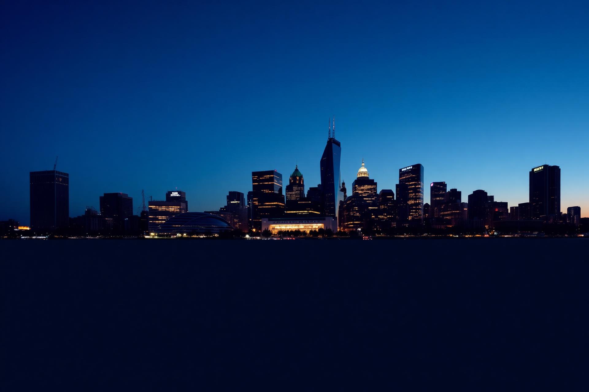 Detroit, Michigan skyline at dusk